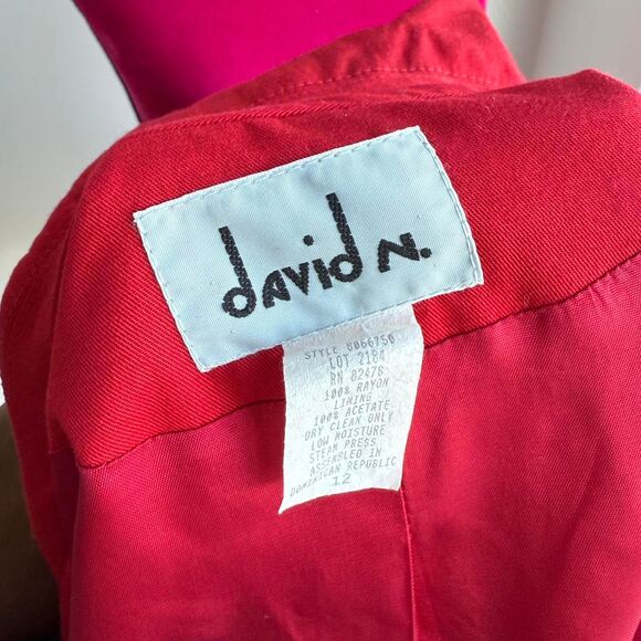 Red zip up jacket/blazer size 12 by David N - Picture 5 of 5